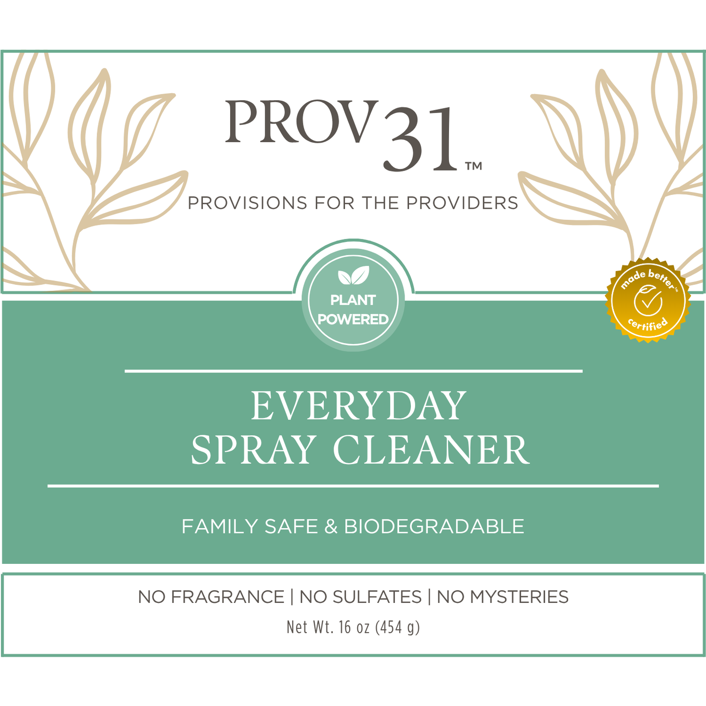 PROV 31 Everyday Spray Cleaner packaging with green and white design
