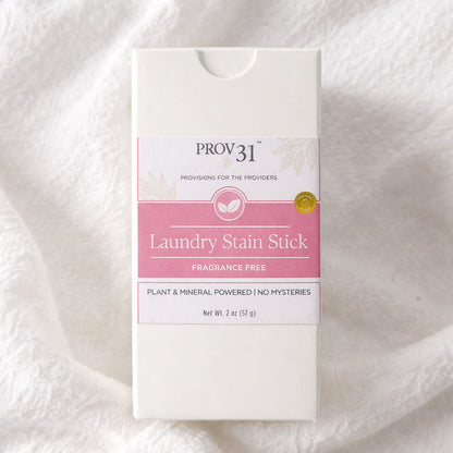 PROV 31 nontoxic laundry stain stick on white fabric