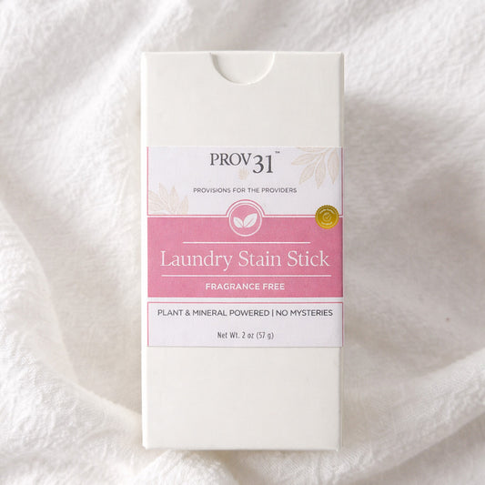 PROV 31 nontoxic laundry stain stick on white fabric