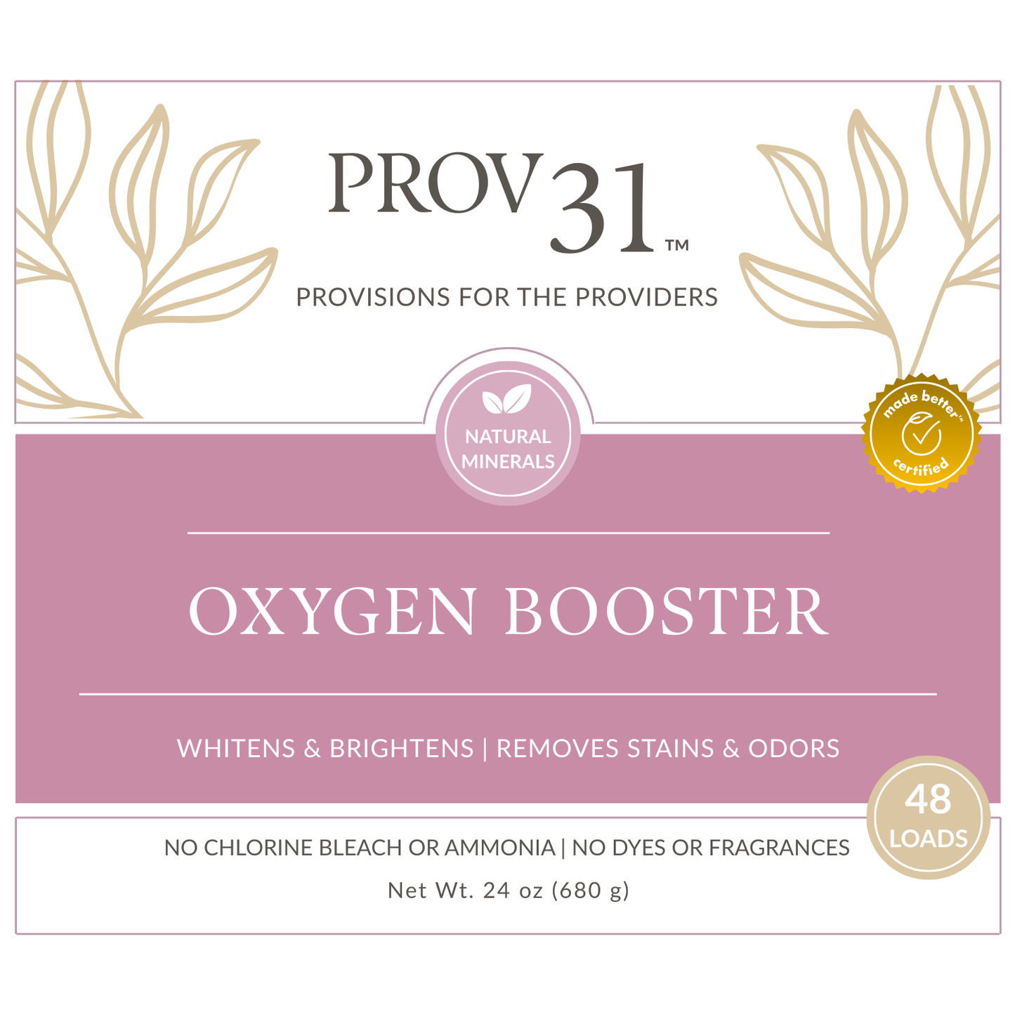 PROV31 Oxygen Booster package with branding and product details on a white background