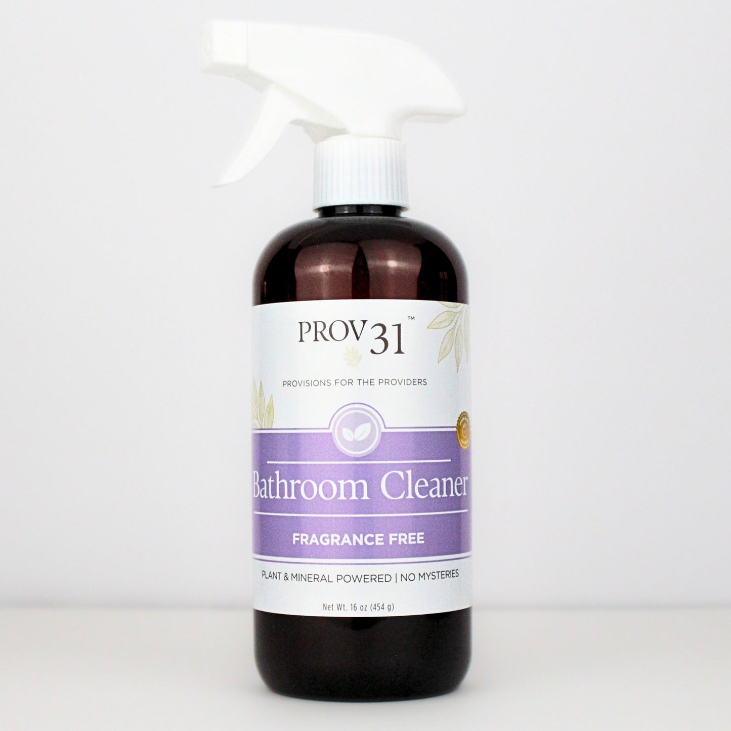 Bottle of Prov 31 Bathroom Cleaner on a white background