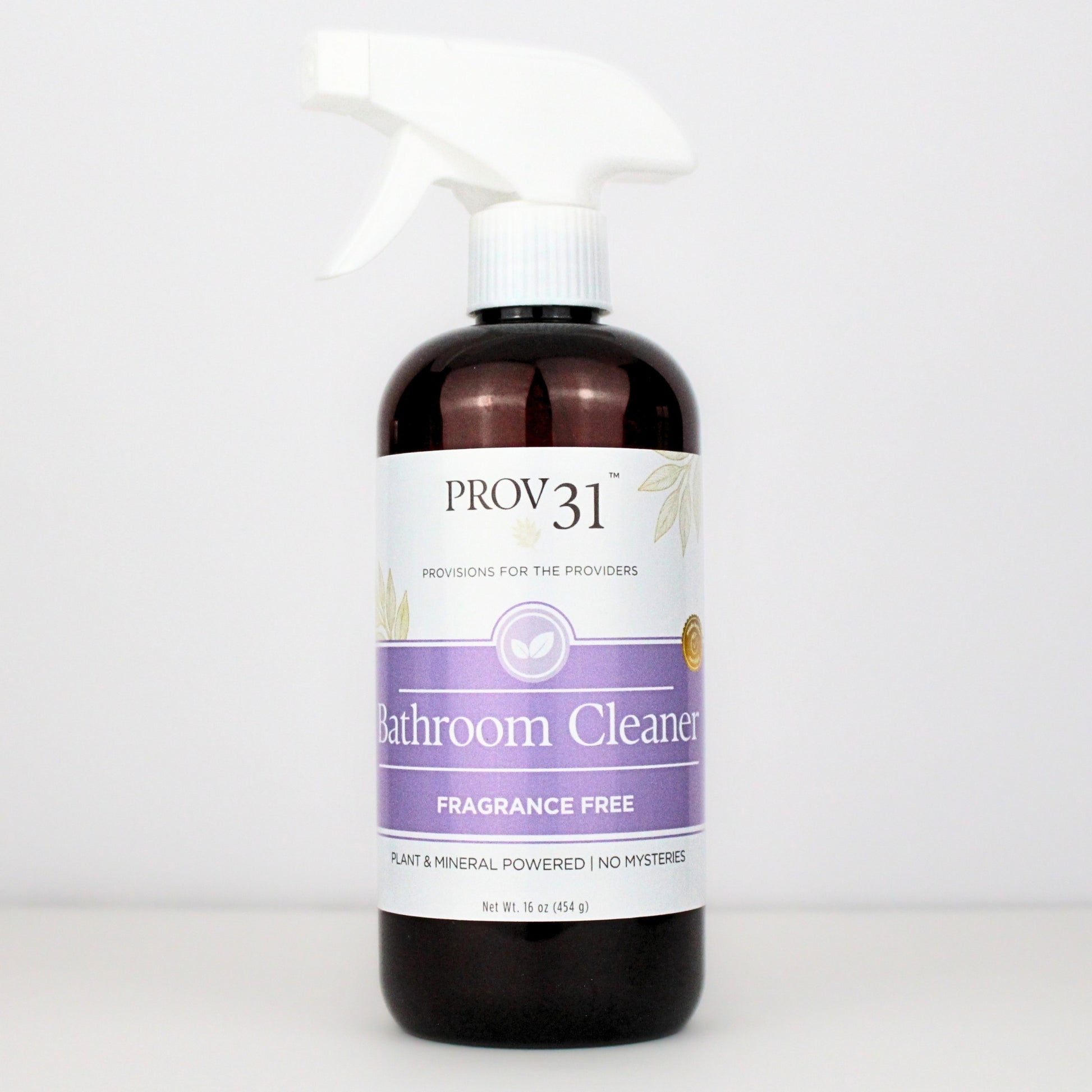 Bottle of Prov 31 Bathroom Cleaner on a white background