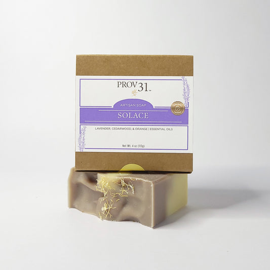 PROV 31 home bar of soap with lavender on a white background