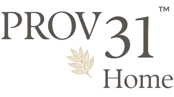 PROV 31 Home logo with leaf design on a white background