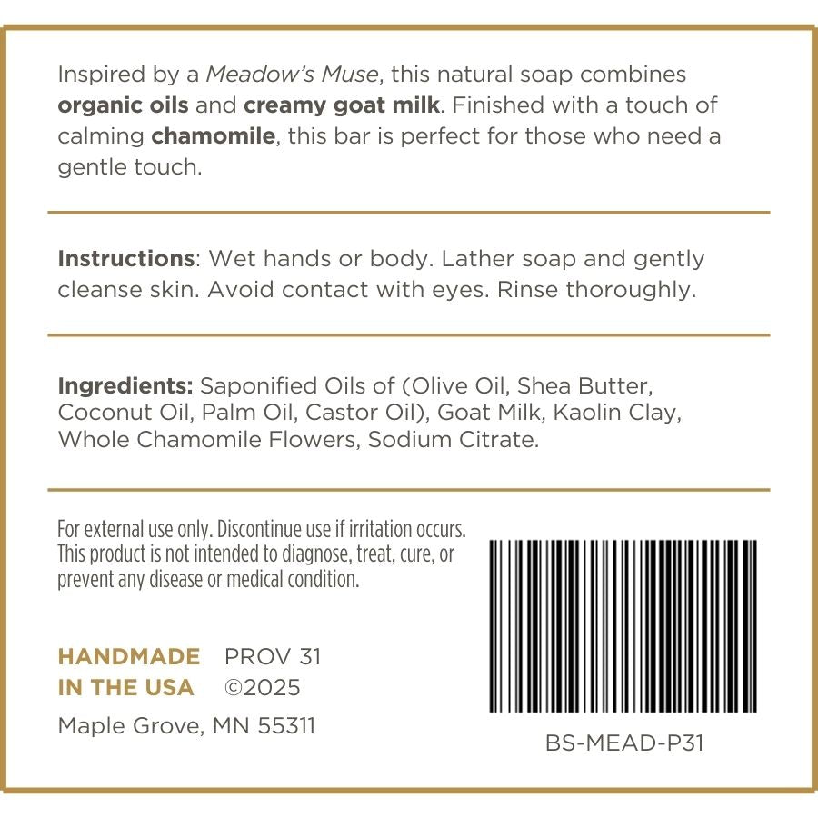 Back of a prov 31 home soap bar packaging with text and barcode