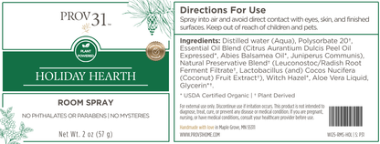 Room Spray: Holiday Hearth