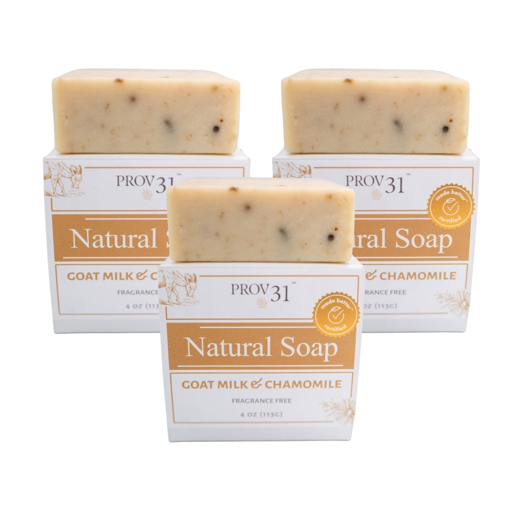 Natural Soap: Fragrance Free (3-Pack)