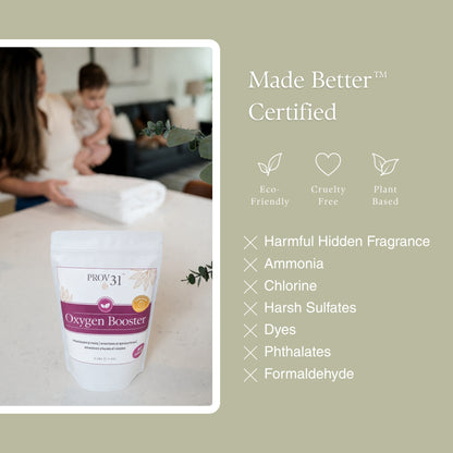 Oxygen Booster: Made Better Certified, eco-friendly, cruelty free, plant based.